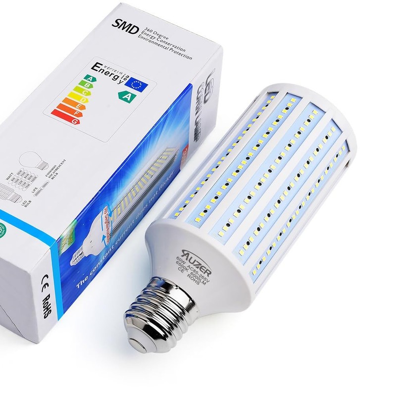 60W LED Corn Light Bulb Mogul E39 Base 6000-Lumen 6500K Daylight Cool White gallery