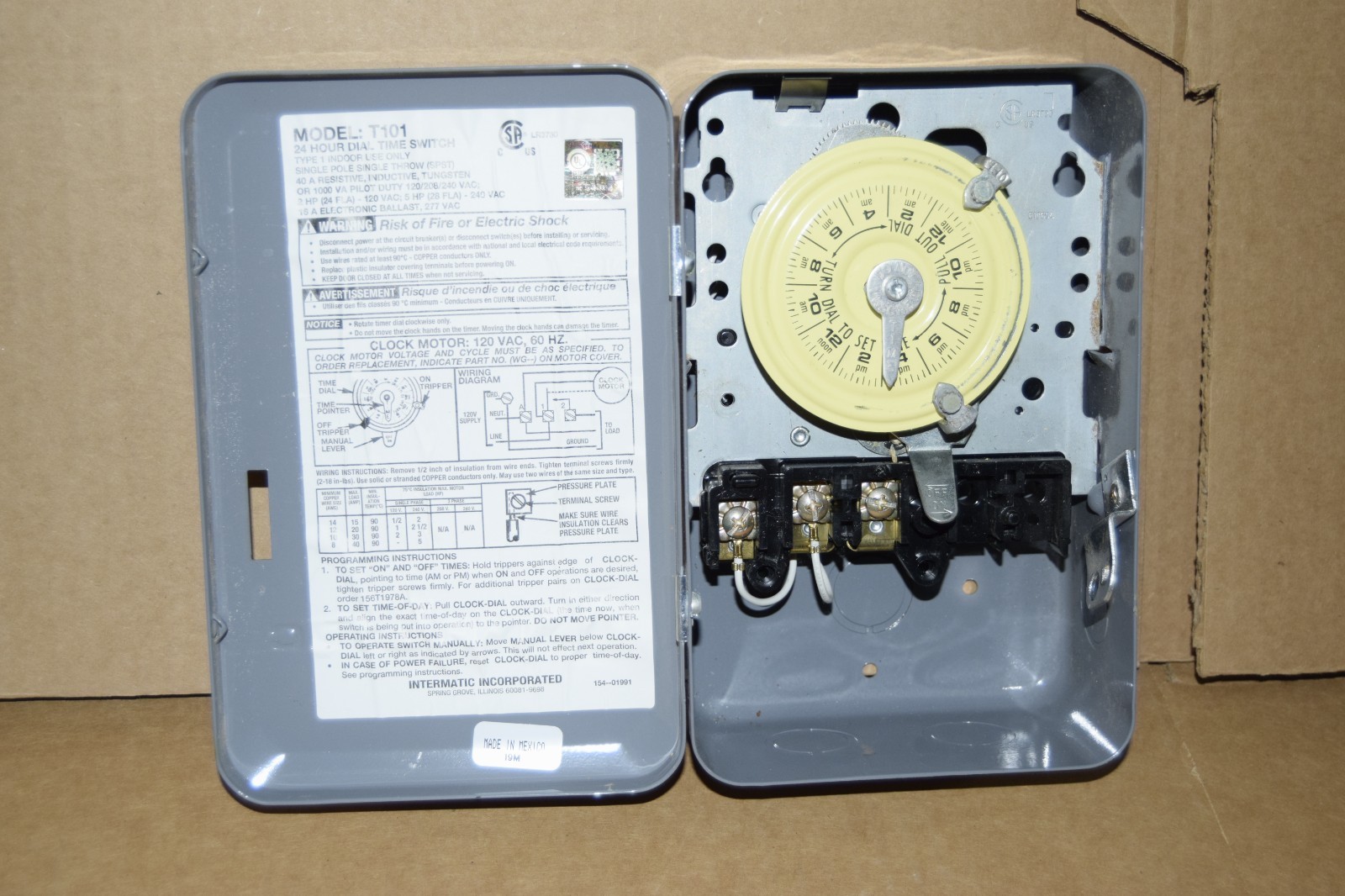 New! Intermatic T101 24-Hour Mechanical Timer Switch 120V-277V 40 Amp gallery