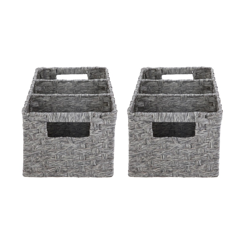 3-Compartment Storage Basket Set With Handles, Set of 2 gallery