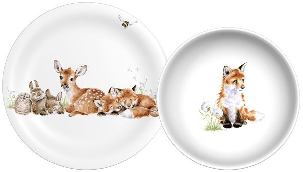 Royal Worcester Wrendale Designs Little Wren Plate & Bowl Set gallery