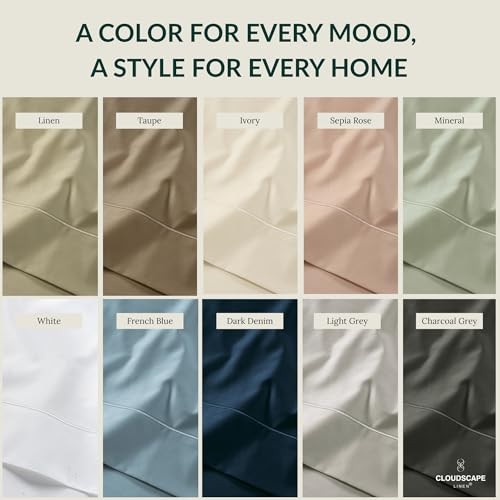 CLOUDSCAPE 100% Egyptian Cotton Sheets Size - Extra Deep Pocket Twin 03. Ivory gallery