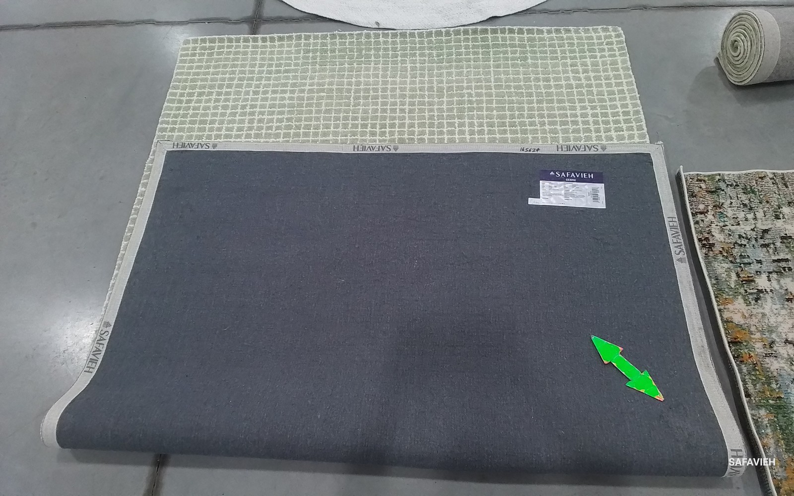 GREEN / IVORY 5'-0" x 8'-0" Back Stain Rug, Reduced Price 1172799869 GRE351Y-5 gallery