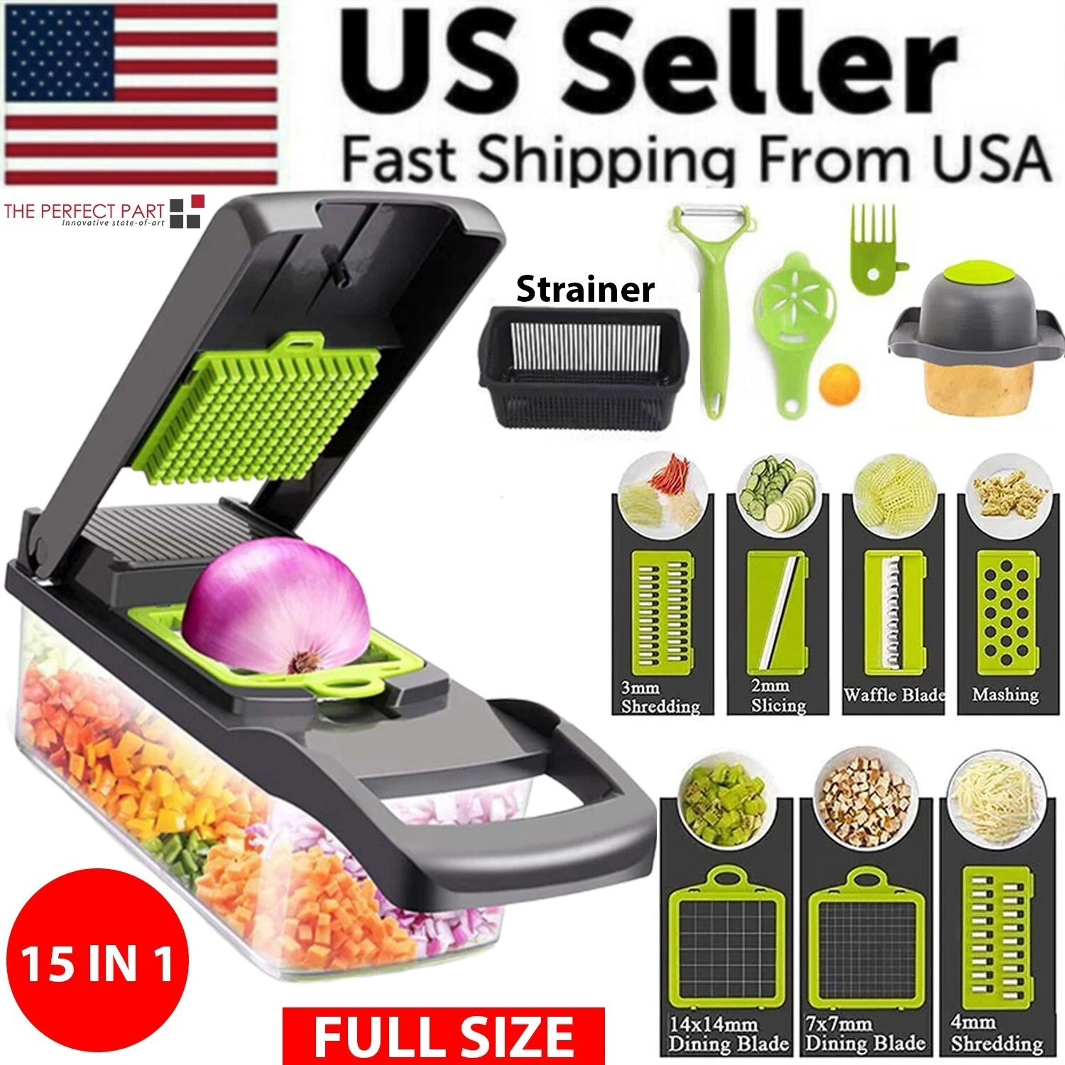 12-In-1 Vegetable Fruit Chopper Cutter Food Onion Veggie Dicer Slicer Kitchen gallery