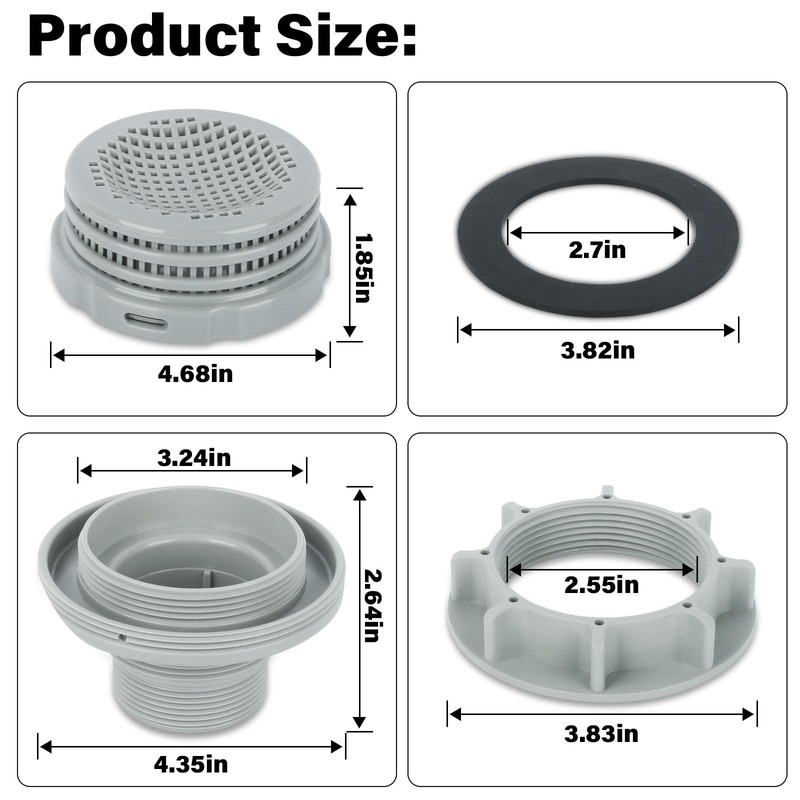 Intex Pool Strainer Set - Replacement Filter Parts & Connector Nut Washer gallery