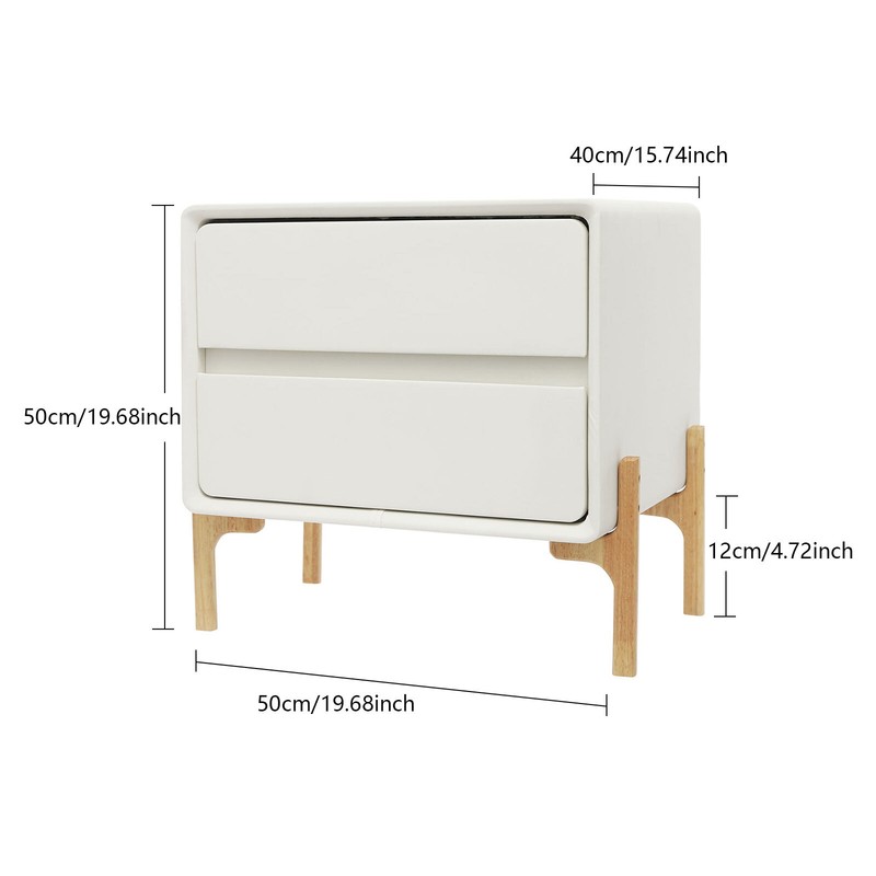 Bedside Table, Storage Bedside Table, Small Bedside Table with 2 Drawers gallery