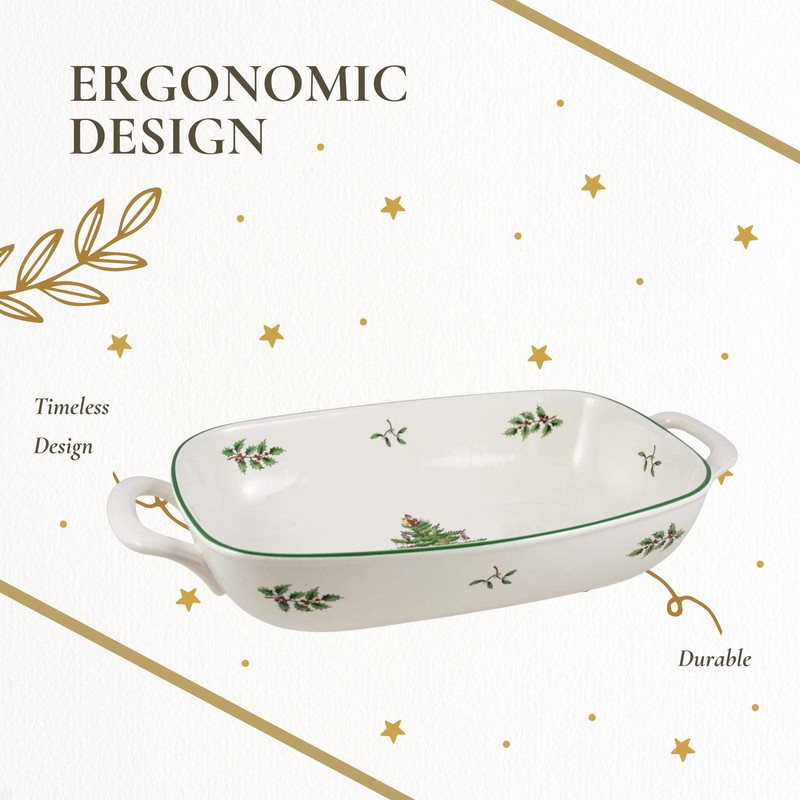 Spode Christmas Tree Porcelain Bread Basket, 14" x 7.5", Giftware & Bakeware gallery