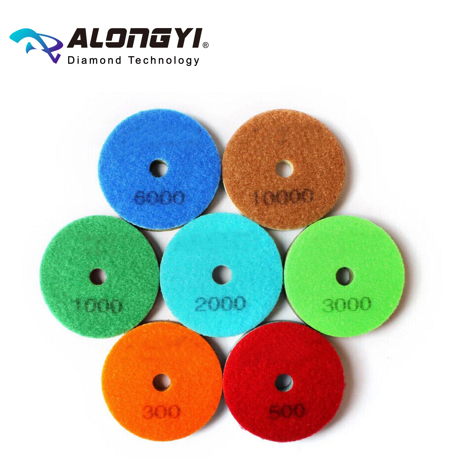 3" 7PCS Diamond Sponge Polishing Pad Kit 79mm Buffing Disc Wet Use gallery