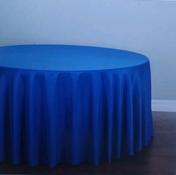 120in Round Polyester Tablecloth, Royal Blue gallery