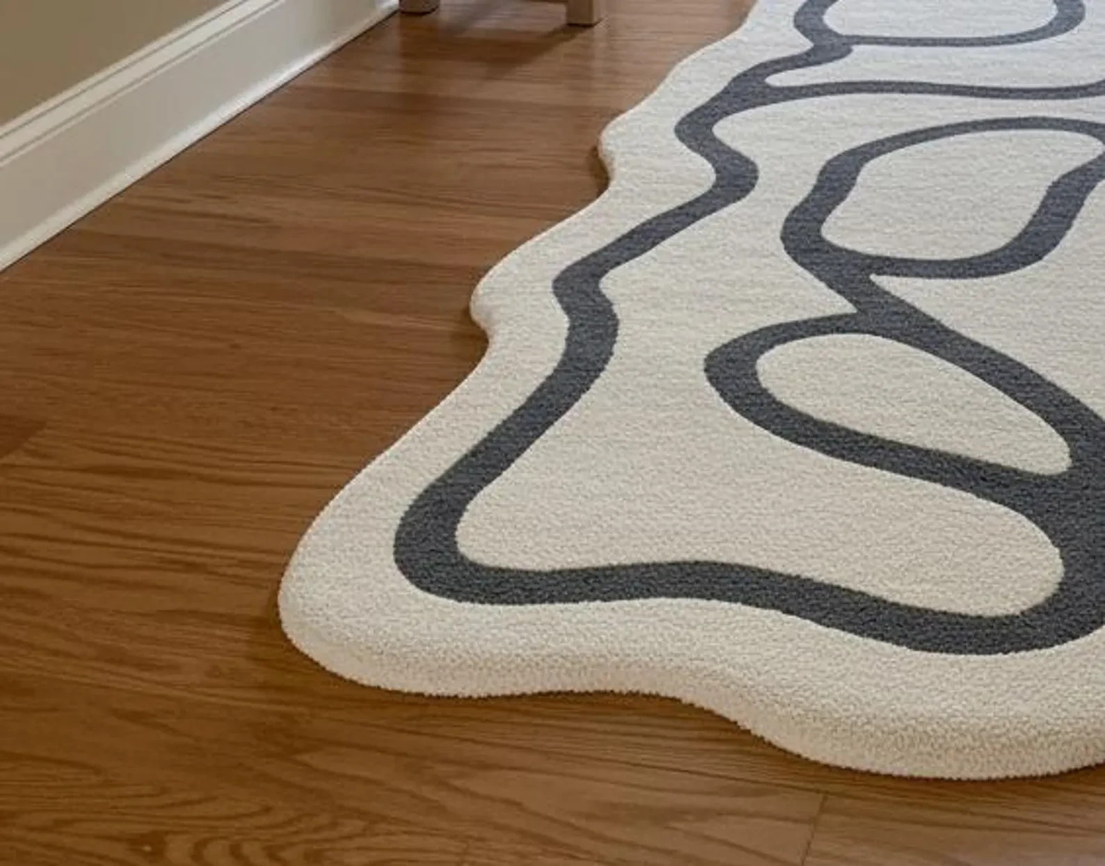 Modern Abstract Wave Runner Rug | Organic Flow Hand-Tufted Runner | Contemporary gallery