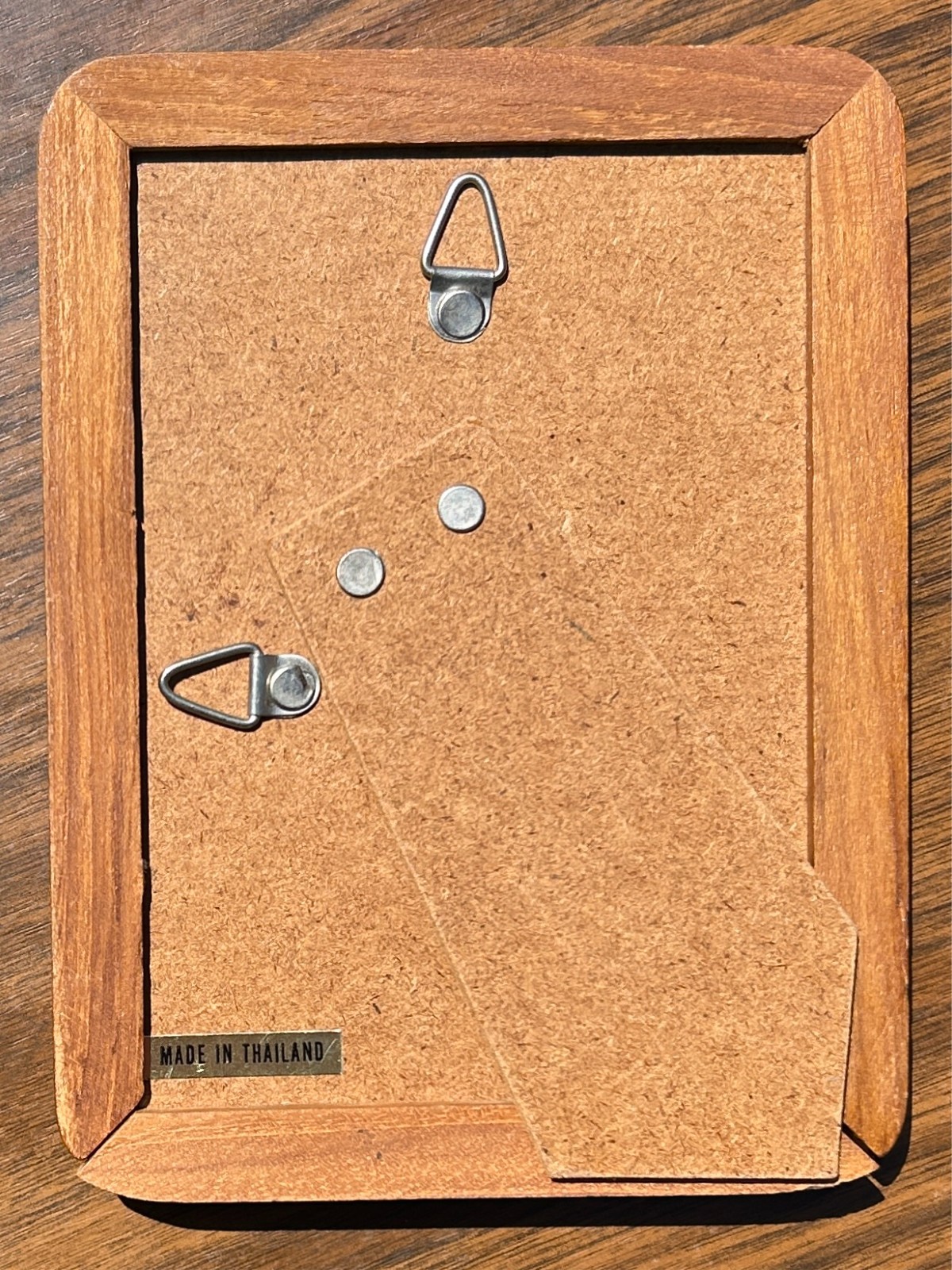 Vintage Retro Teak Rounded Corner Wood Picture Frame Tabletop Boho 4.5x6” gallery