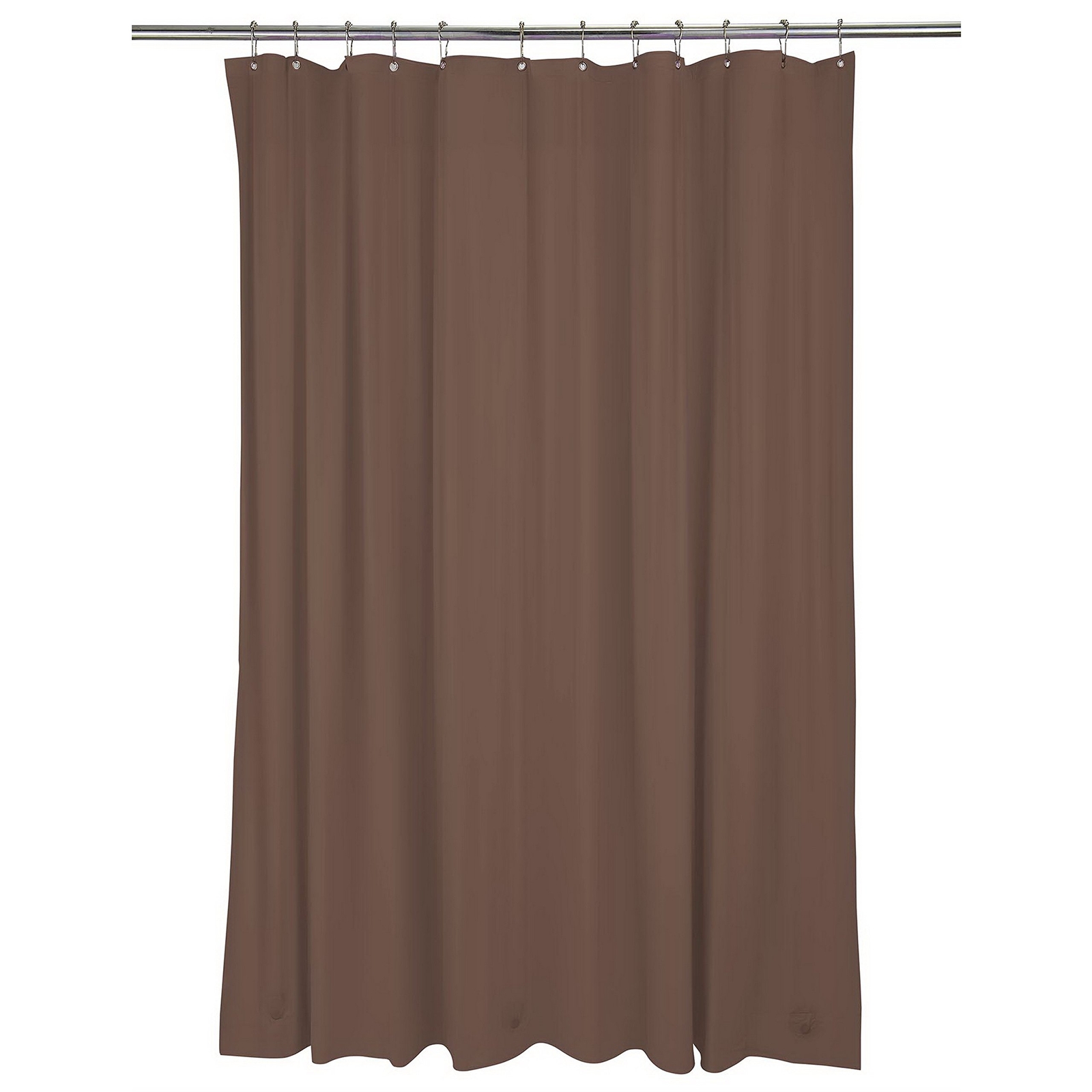 PVC Heavy Shower Curtain Liner 12 Rust Resistant Metal 3 Weighted Magnet Brown gallery