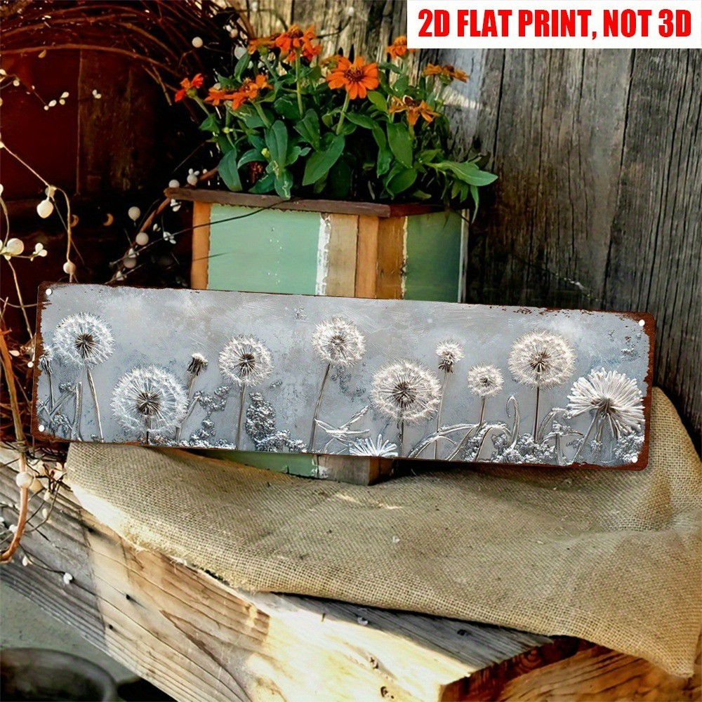 Vintage Dandelion Metal Sign Rustic Floral Decor Garden Inspired Home Wall Decor gallery