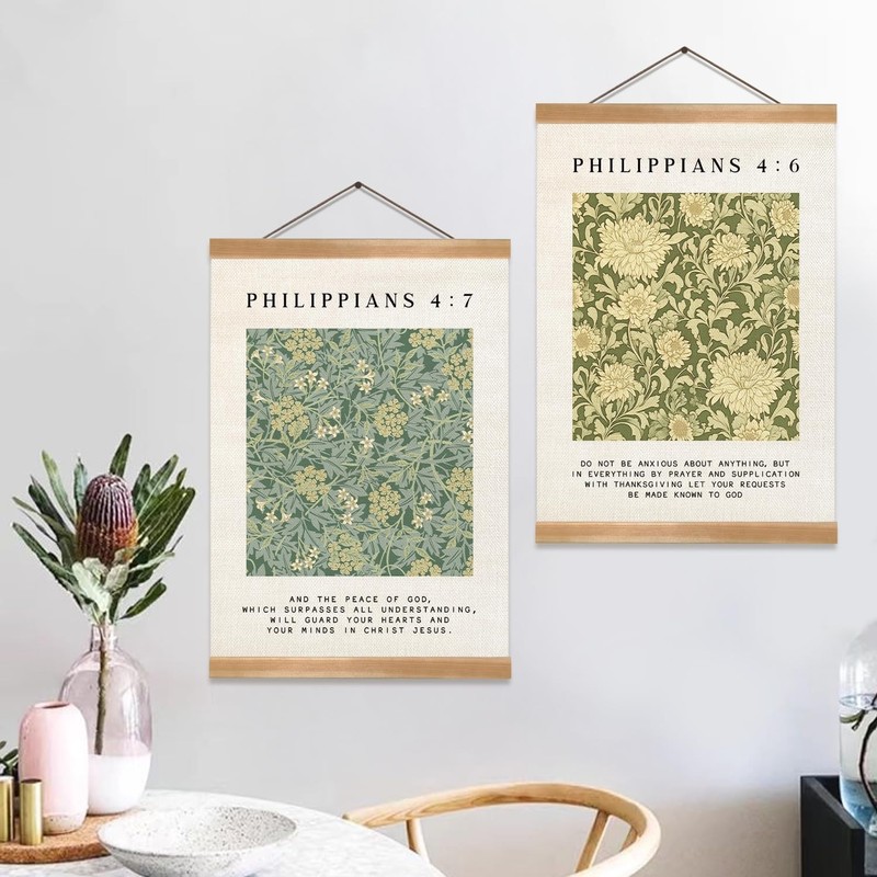 Inspirational Scripture Wall Art Poster,Christian Bible Verse Wall Poster wit... gallery
