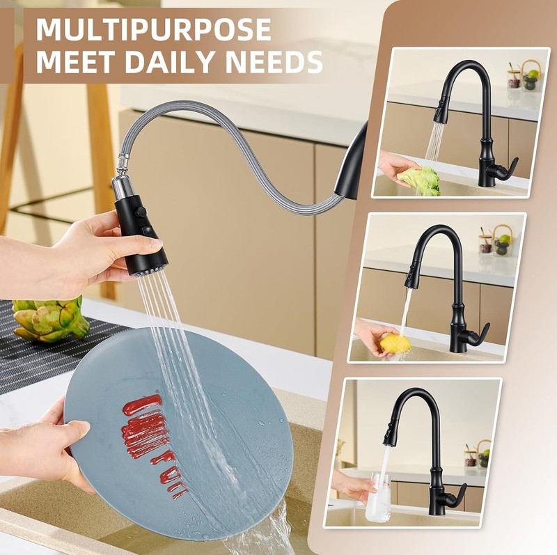 Kitchen Sink Sprayer, Pause Mode, Matte Black gallery