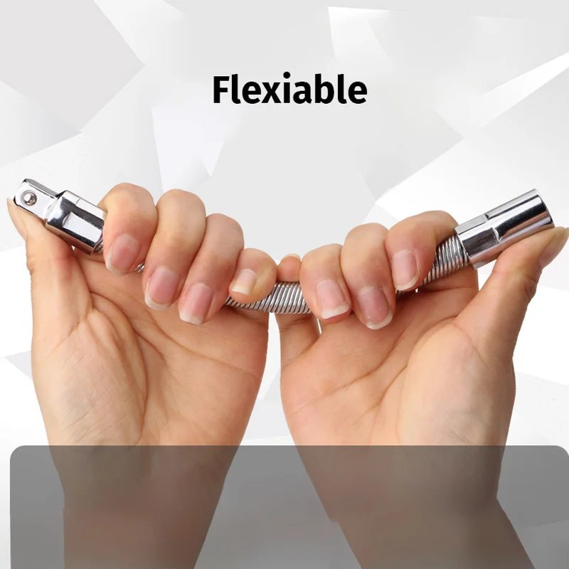 3-Piece Flexible Socket Extension Bar Set 1/2" 1/4" 3/8" Shaft Drive 10" 8" 6" gallery