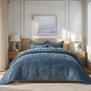 EVERGRACE Velvet Quilt Set Full Queen 92"x96" Diamond Stitch 3PC Luxe Velvet New gallery