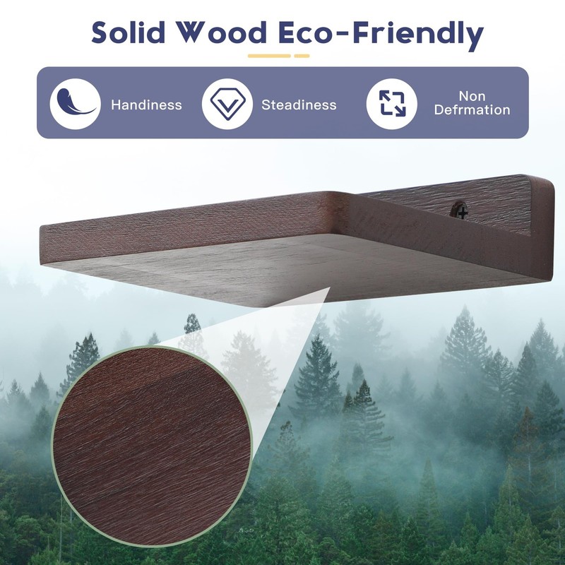 6 Pack 5x6 Inch Dark Walnut Small Floating Shelf Rustic Wood Display Ledges gallery