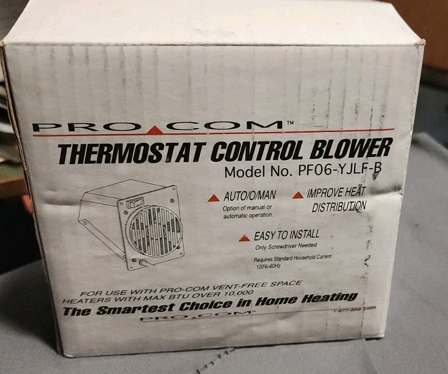 Pro Com Thermostat Control Blower Space Heater BTU OVER 10, 000 New