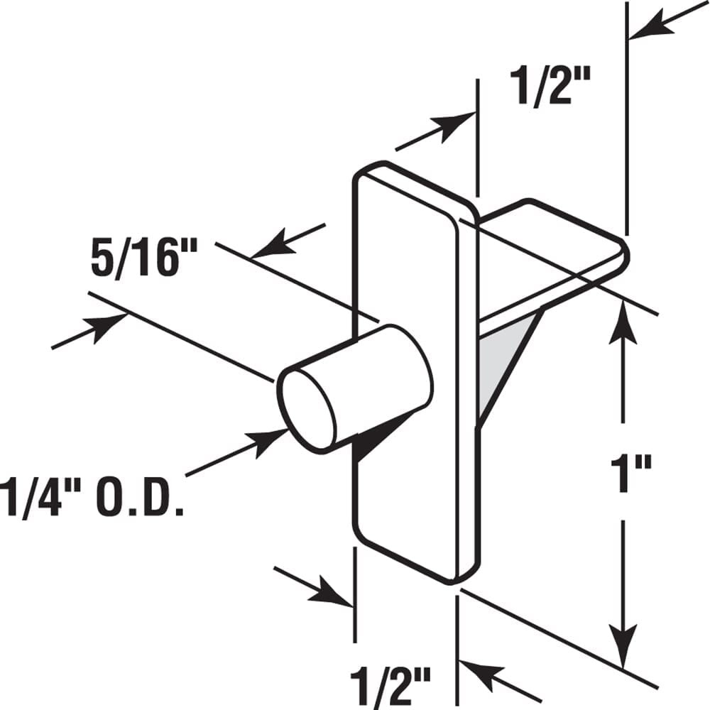 U 10136 1/4 In., Clear Plastic, Shelf Support Peg, 8 Count (Pack of 1) gallery