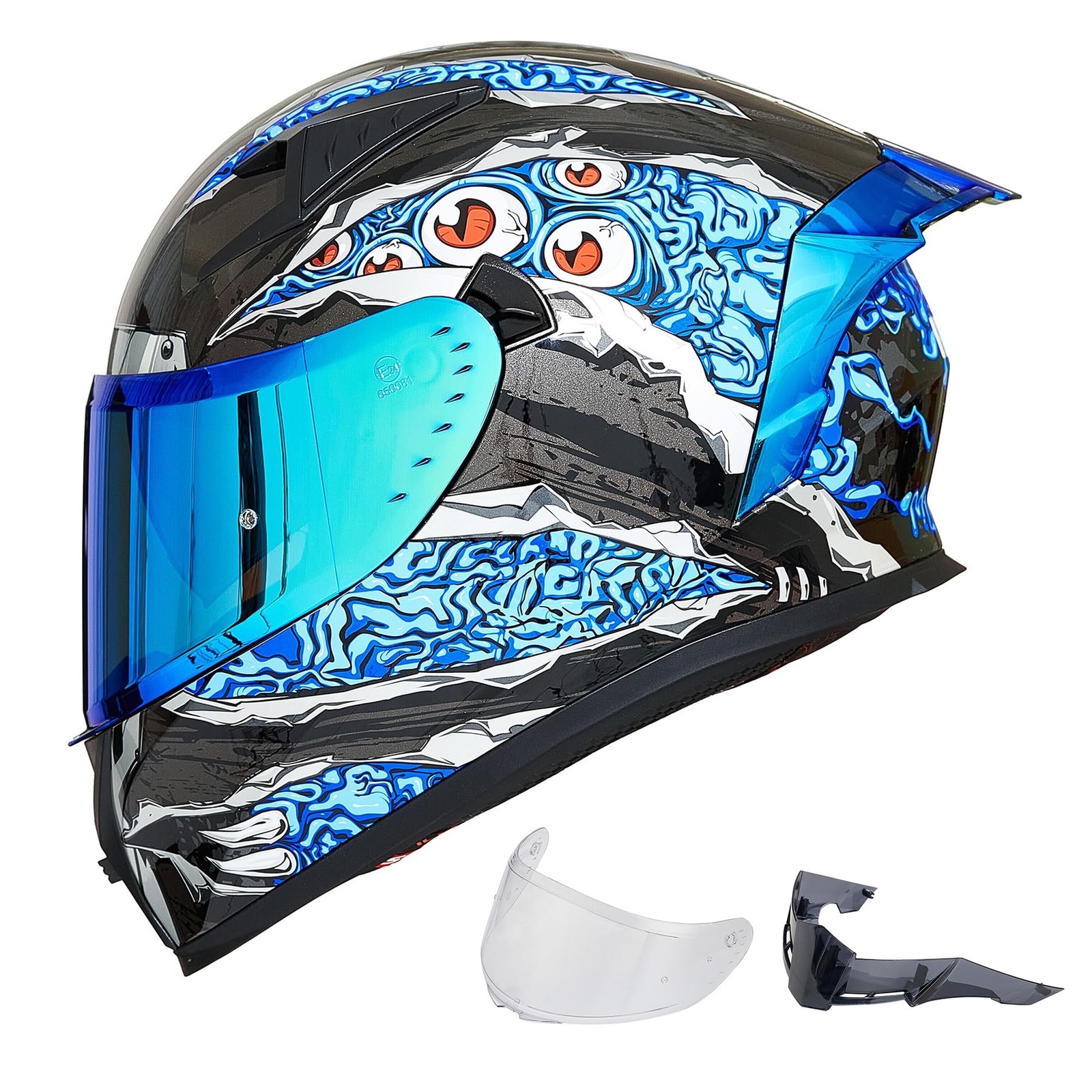 ILM Motorcycle Helmet Full Face with Pinlock Compatible Clear&Tinted Visors a... gallery