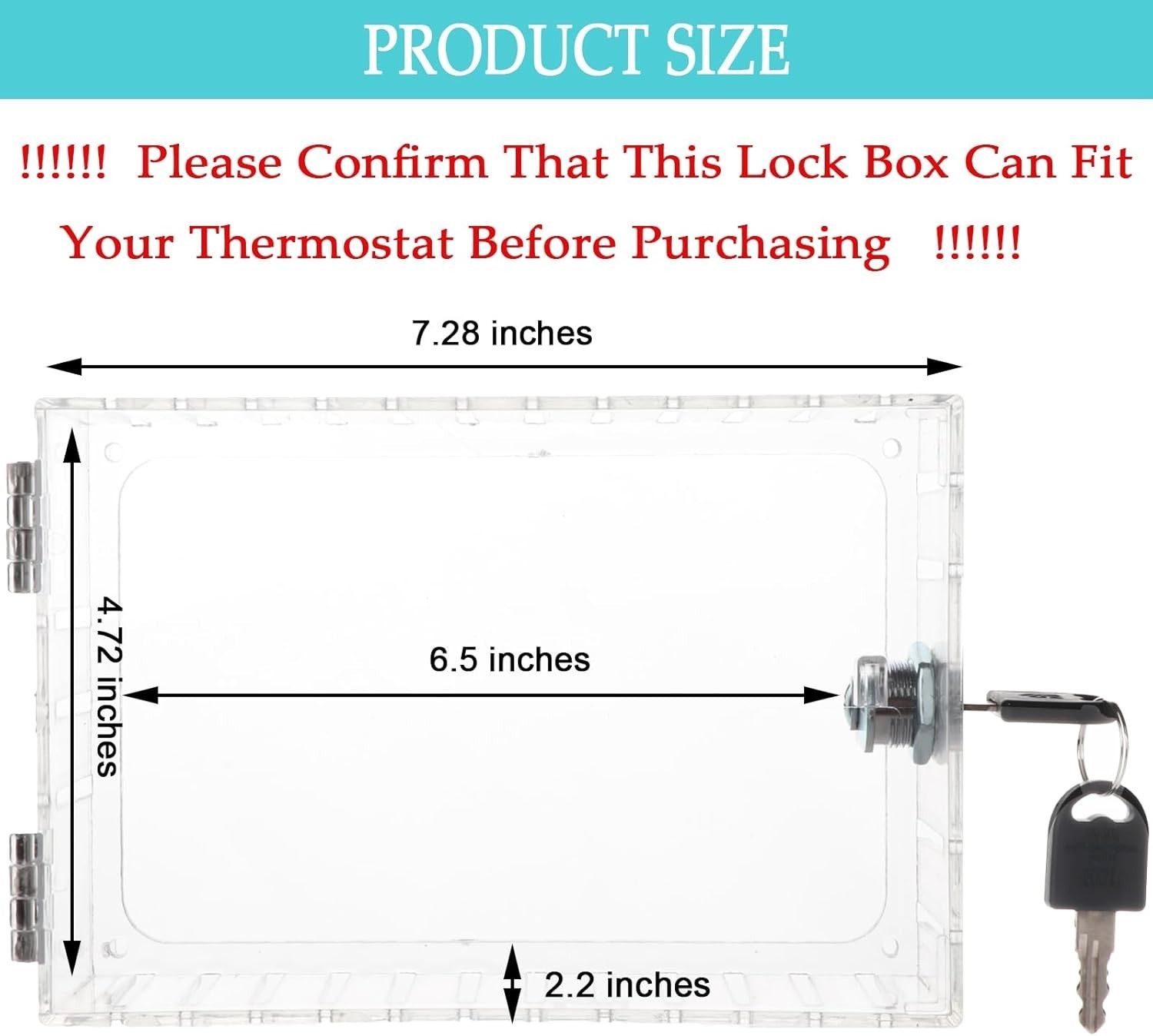 Universal Thermostat Lock Box with Key Clear Large Thermostat Cover Guard Wall gallery