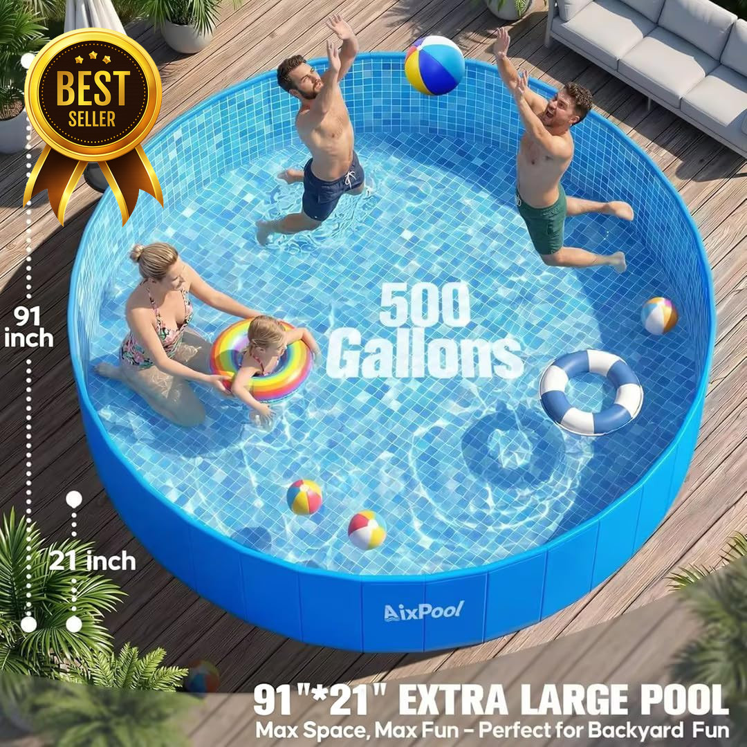 2026 Large Foldable Swimming Pool 7.6Ft Non Inflatable Collapsible Plastic Porta gallery