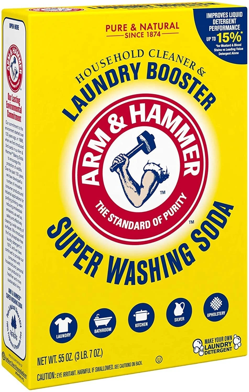 Arm & Hammer Super Washing Soda Detergent Booster & Household Cleaner, 55oz. gallery