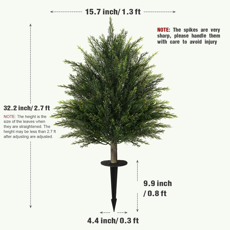 2Ft Artificial Cypress Topiary Trees Set - Realistic Faux Plants for Home Decor gallery