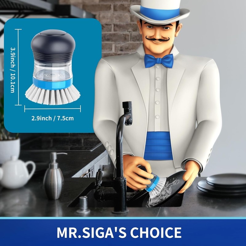 Versatile 2-Pack Soap Dispensing Brushes for Effortless Dish and Pot Cleaning gallery