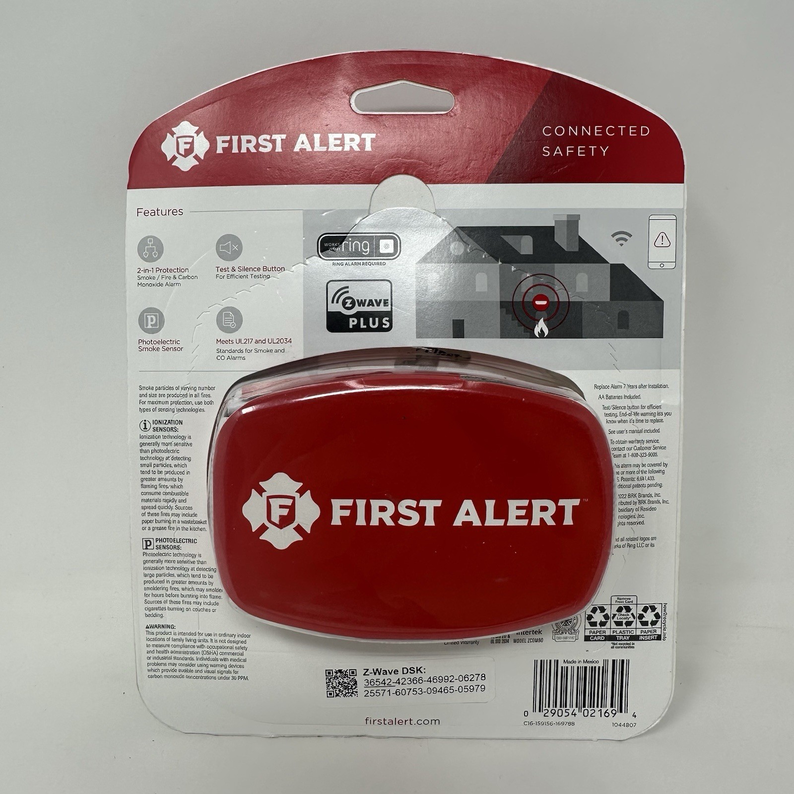 First Alert Z-Wave+ 2-in-1 Smoke & CO Alarm w/ Batteries - Ring Alarm REQUIRED gallery