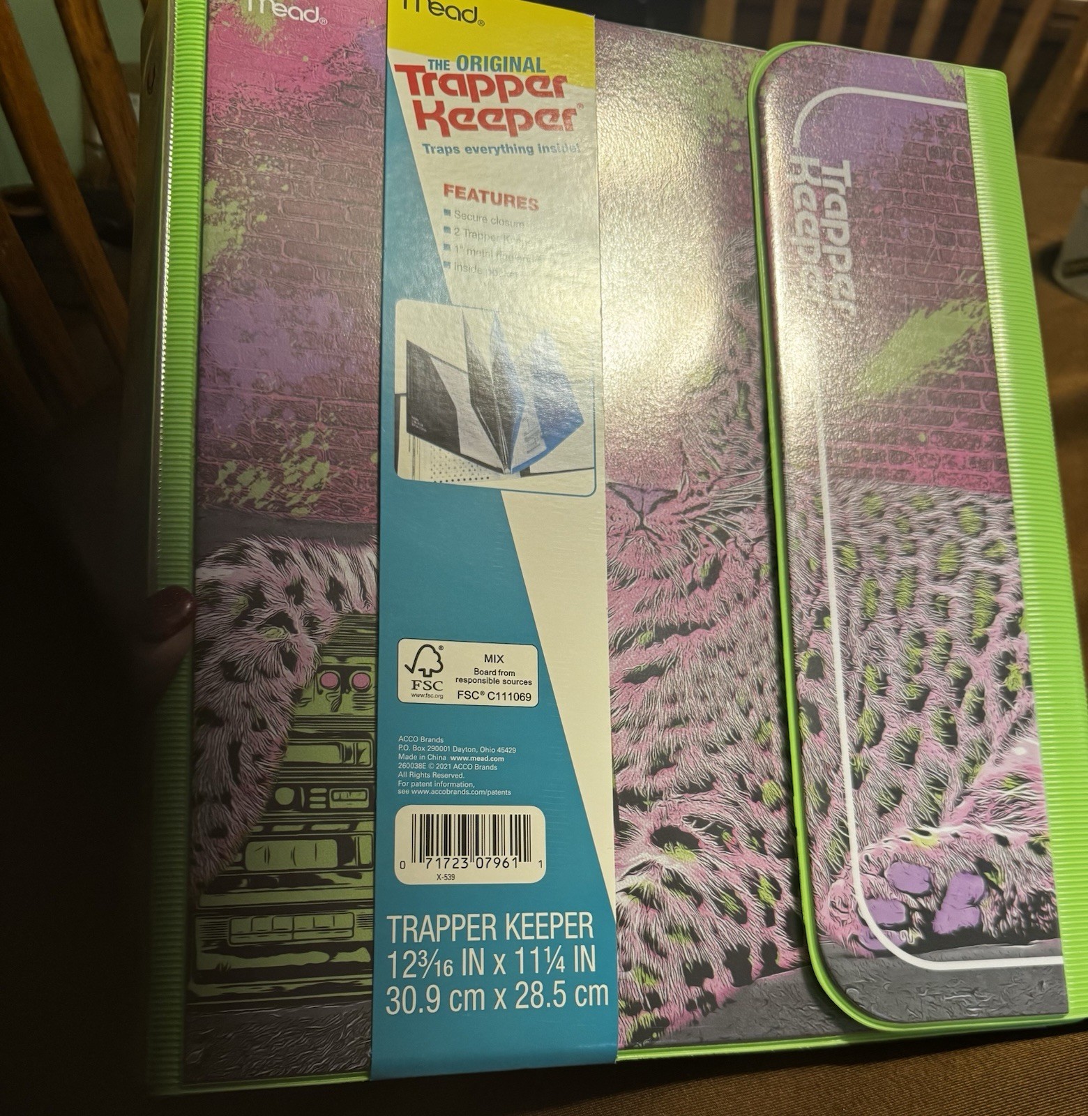 Mead Original Trapper Keeper Binder Retro Portfolio Vintage Style CHEETAH NWT gallery