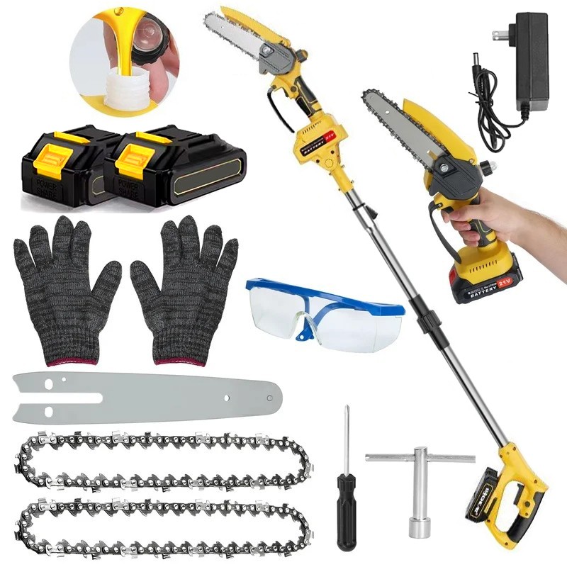 Cordless Pole Saw, Brushless Mini Chainsaw with Pole With 2 Pack 21V Batteries gallery