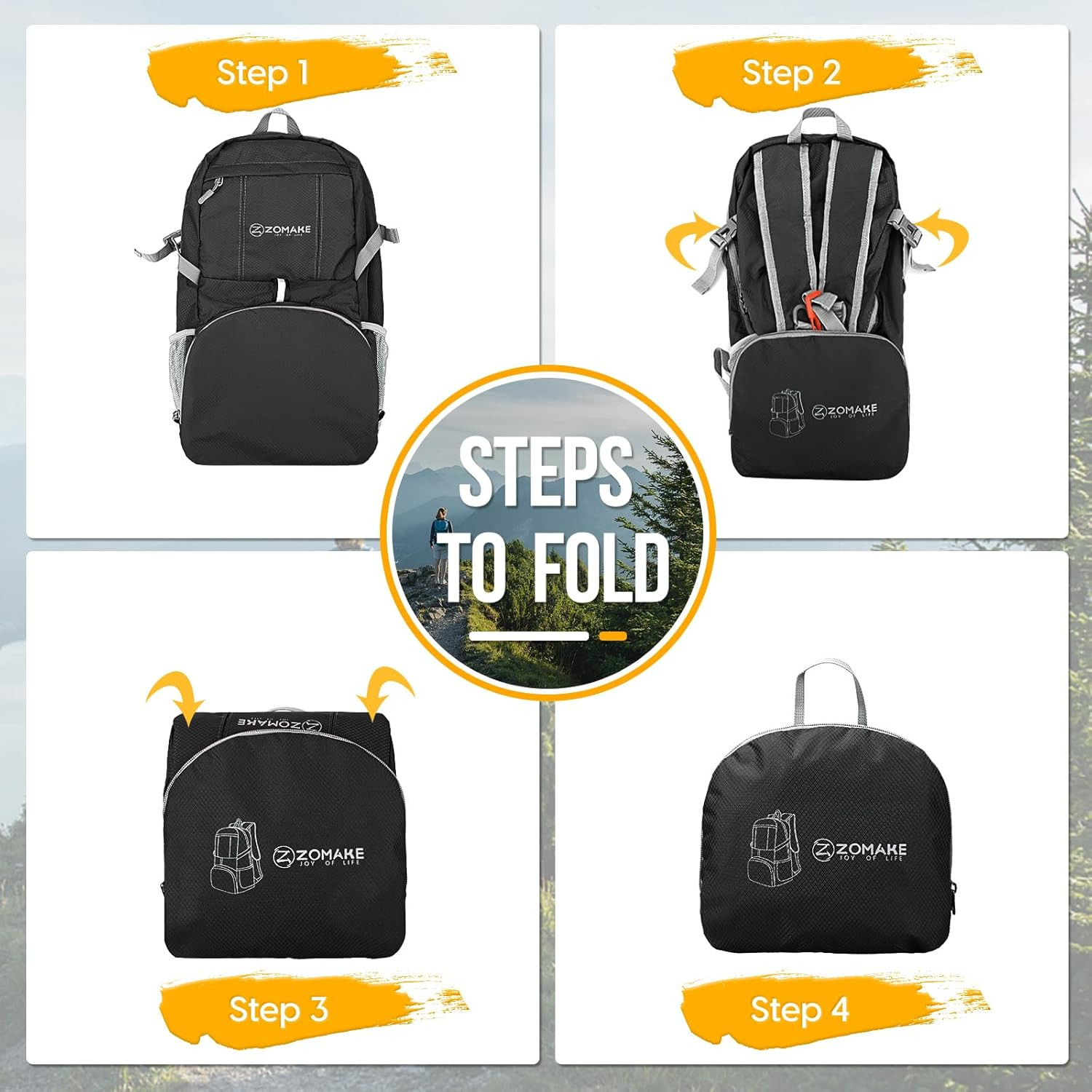 Lightweight Packable Backpack 35L, Light Foldable Backpacks Water Resistant Coll 4