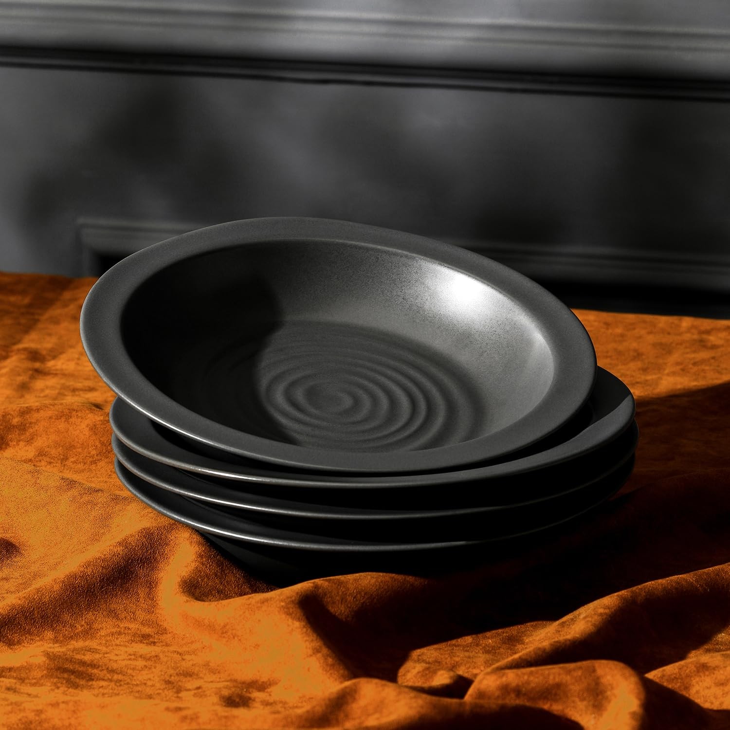 Stone Lain Orbit 4-Piece Pasta Bowl Set Stoneware Charcoal gallery