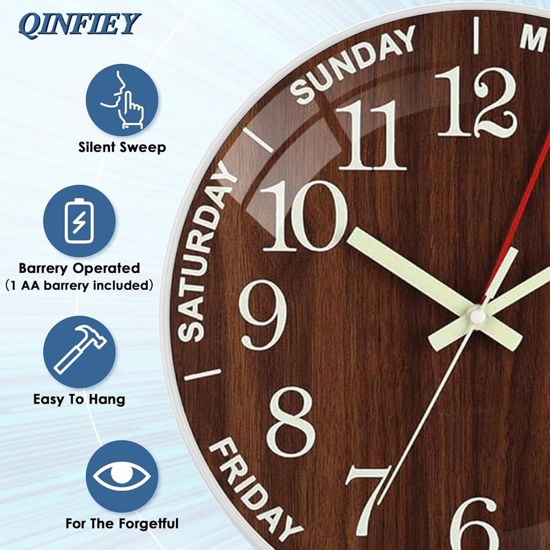 Black Backwards Wall Clock Runs Counterclockwise 12 Inch Battery Operated Rou... gallery