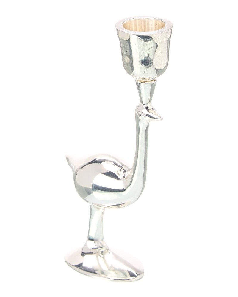 Jonathan Adler Silver Plated Candle Holder Silver