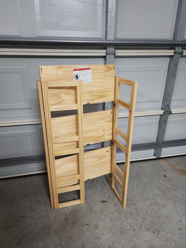 Folding Student Bookcase 3 Shelf Solid Wood Storage Solution Space-Saving Design gallery