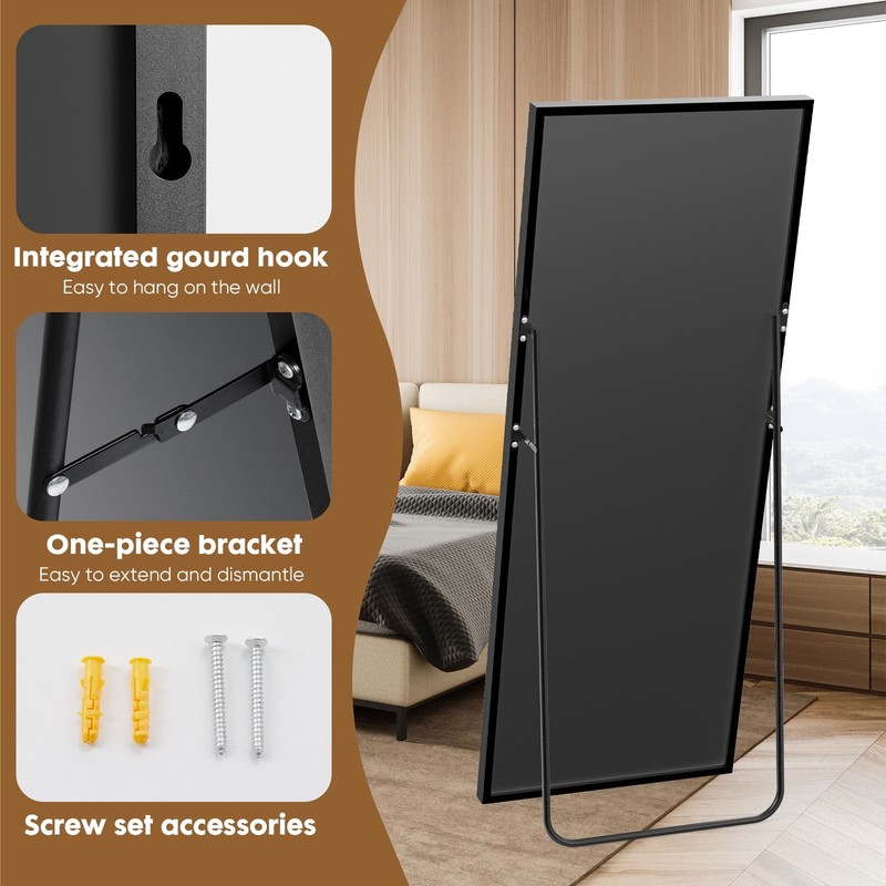 Gianna 71"x26" Full Length Rectangular Mirror Wall or Leaning Aluminum Alloy gallery