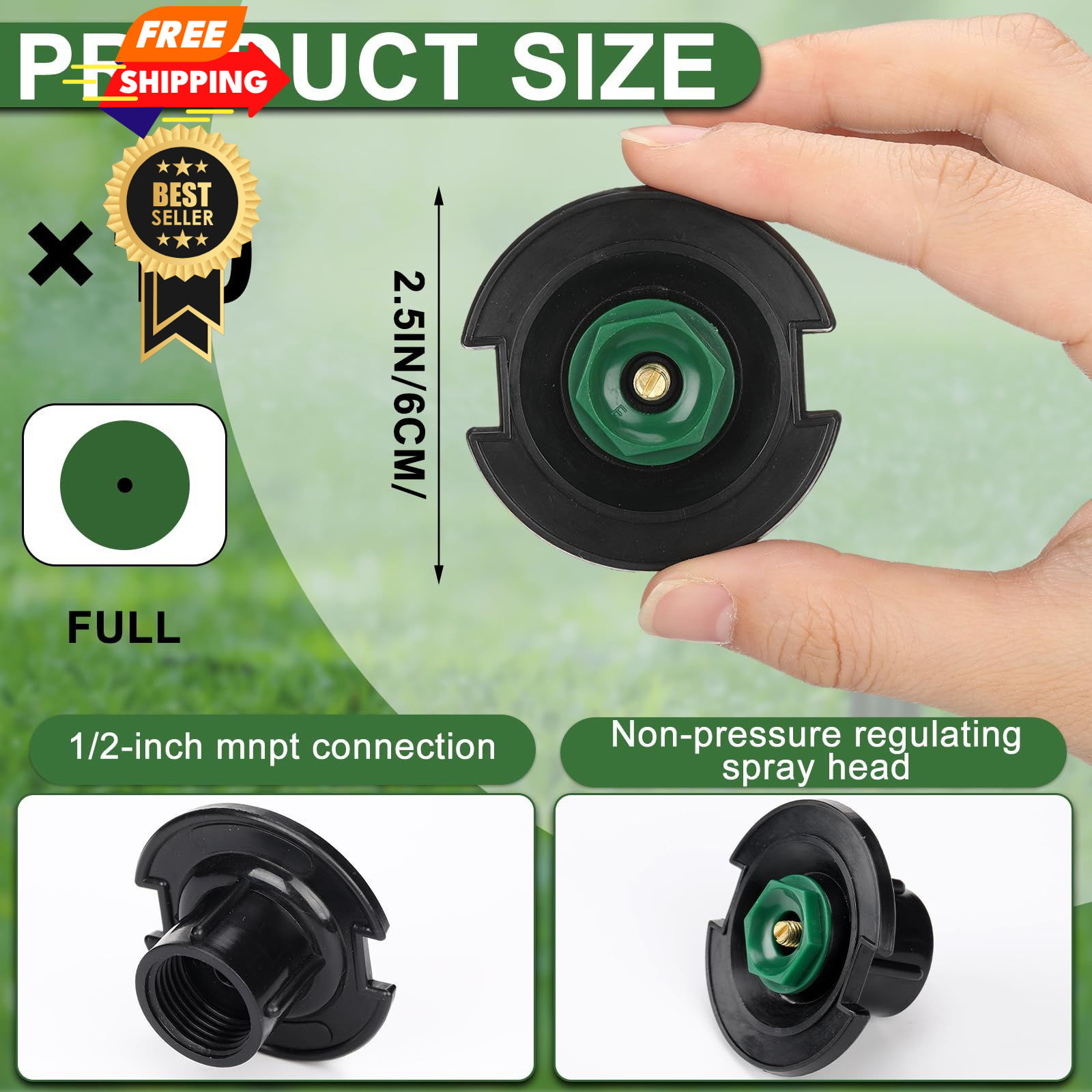 Geelin 10 Pcs Plastic Flush Head Sprinkler Circle Pop-up Full green, yellow gallery