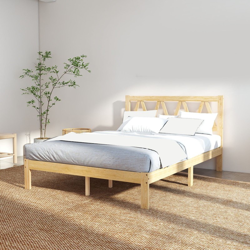 Sturdy Bed Frame Easy Assembly Solid Wooden Platform Bed Frame for Home Bedroom gallery