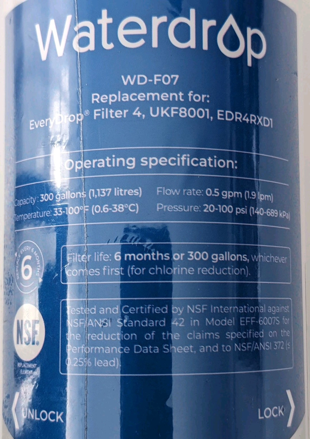 Waterdrop WD-F07 New Factory Sealed Replacement Filter for Maytag UKF8001 gallery