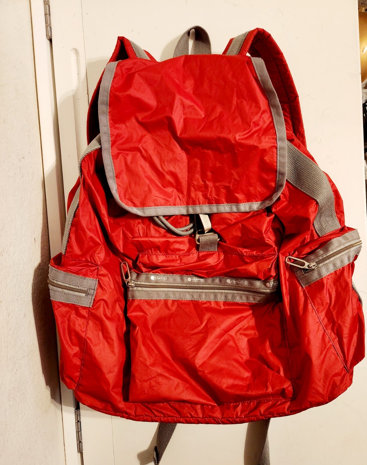 LeSportsac Essential 3 Zip Voyager Backpack-Red 2