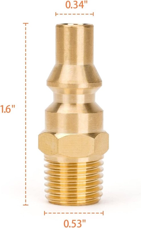 Brass Quick Connect Fitting with Full Flow Male Plug - RV BBQ Essential gallery