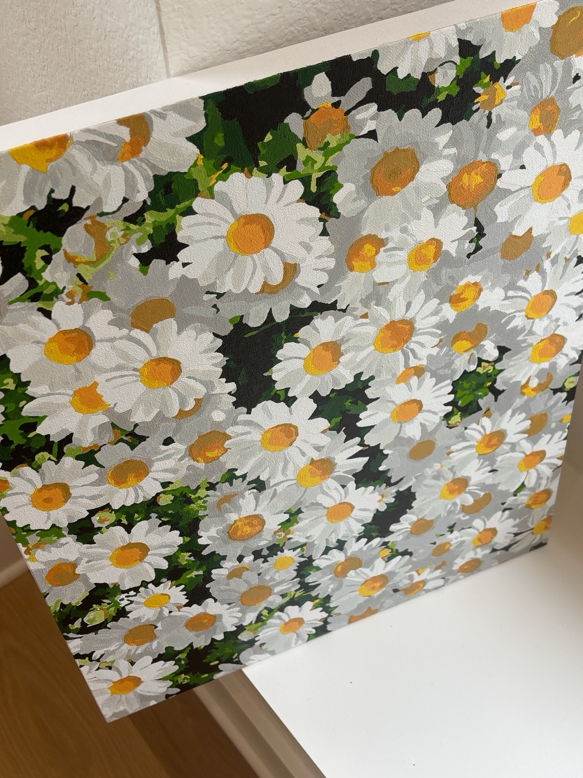 Hand Painted Daisy Canvas Art 'Finished Paint' by Number Floral Wall Decor gallery