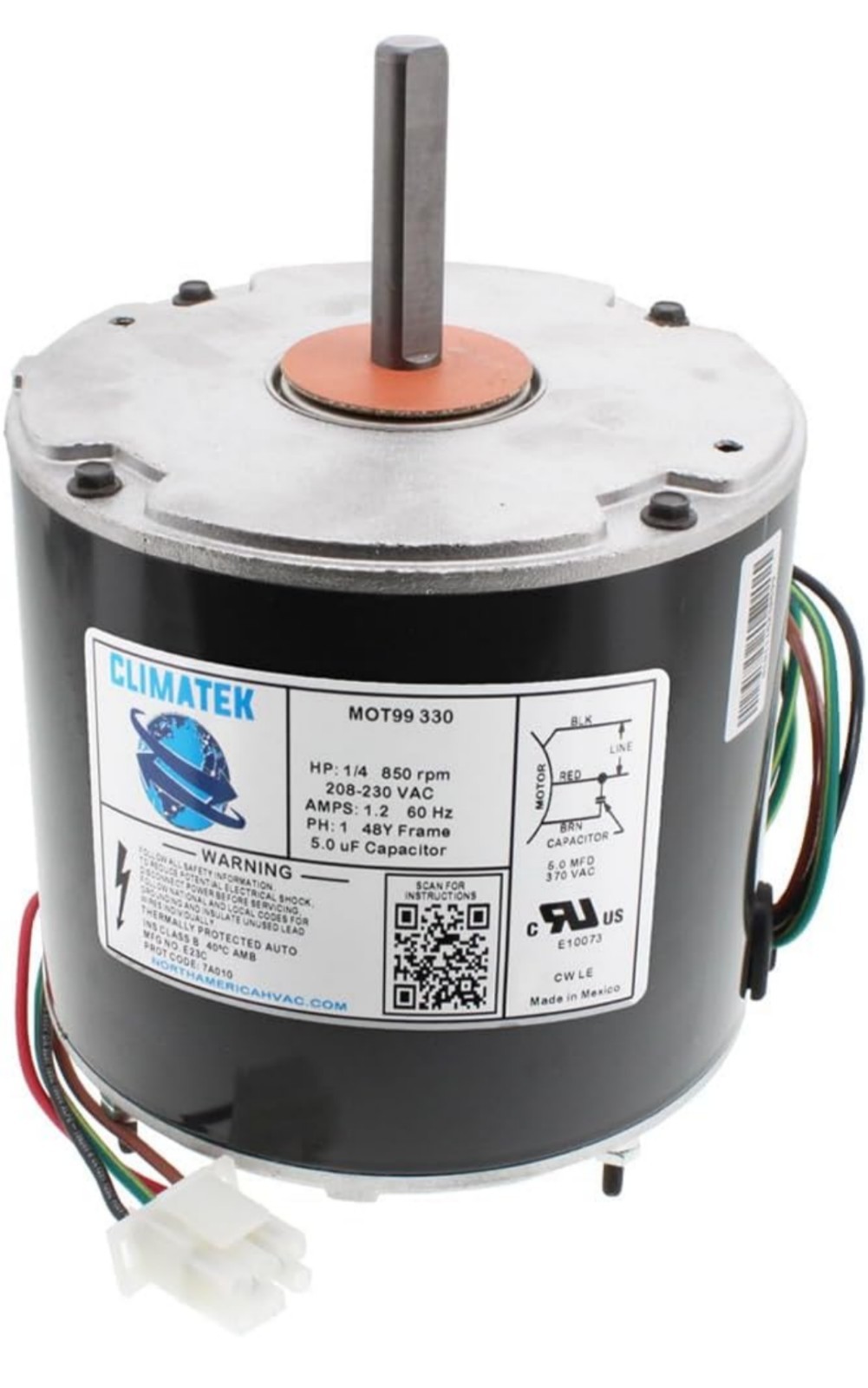 Open Box ClimaTek 1/4 HP Condenser Fan Motor Fit York Coleman Luxaire F48AA68A50 gallery