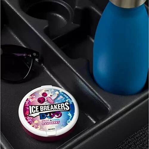ICE BREAKERS DUO Raspberry Flavored Sugar Free Breath Mints 1.3 oz Tins, 8 Count gallery