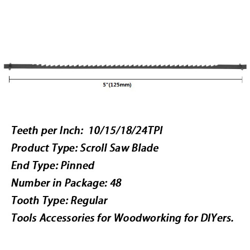 48PCS 5" Pin End Scroll Saw Blade for Ryobi and All 15in.and 16in.Scroll Saw gallery