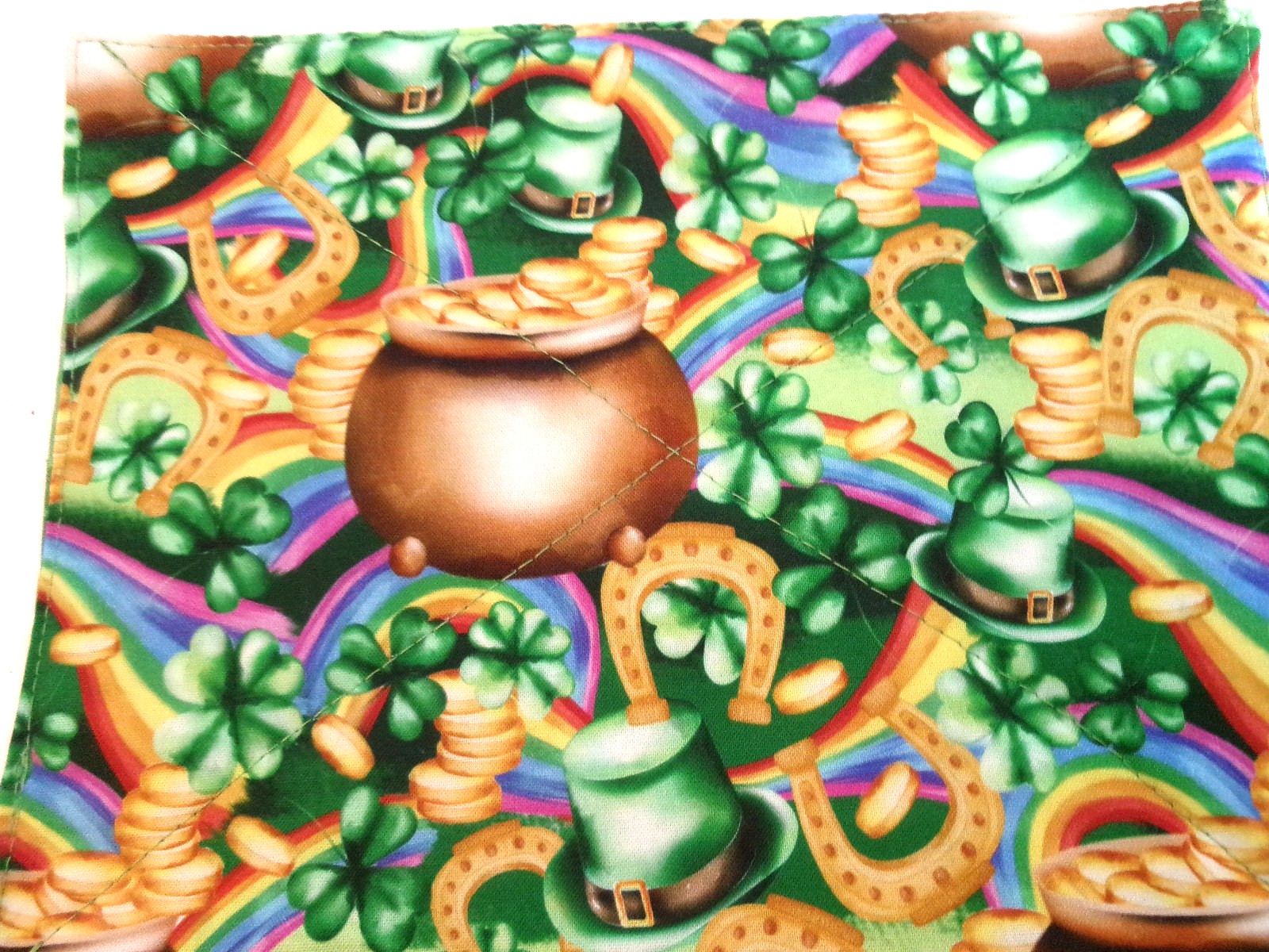 St. Patrick's Day Reversible Quilted Snack Mat Mug Rug Set of 2~ Handmade gallery