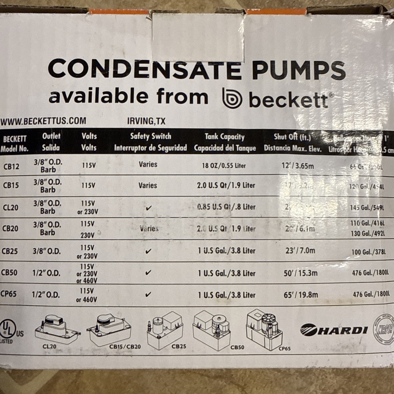 Beckett Small Condensate Removal Pump CB121LSUL 115V gallery