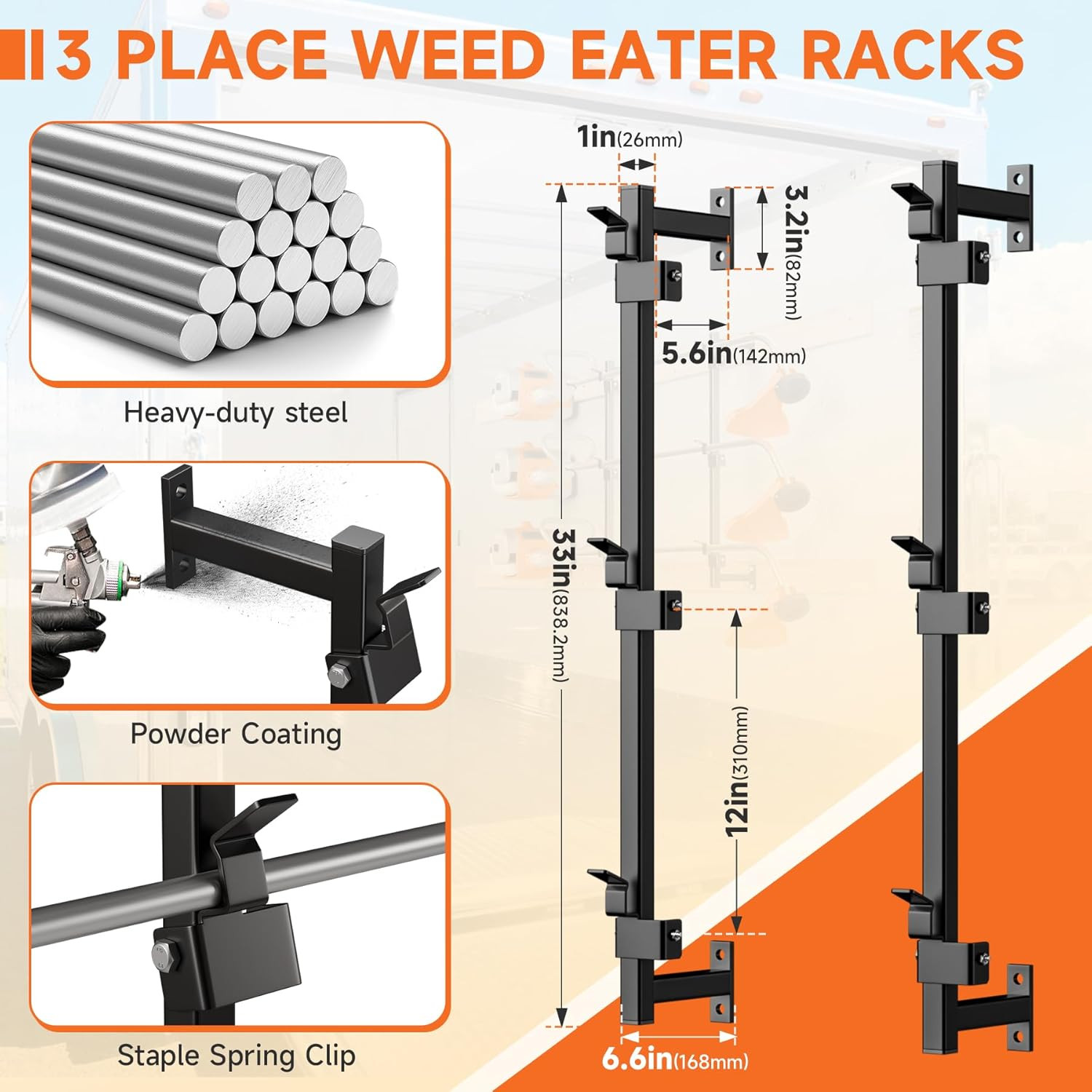 Weed Eater Rack for Enclosed Trailer,Landscape Trimmer Racks,Weed Eater Rack&Han gallery